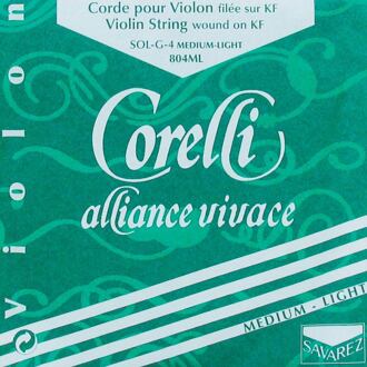 Corelli CO-804-ML vioolsnaar G-4 4/4 vioolsnaar G-4 4/4,medium light, alliance KF, aluminium-silver alloy