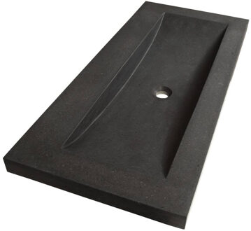 Corestone meubelwastafel 100x5x46cm zonder overloop 1 wasbak 0 kraangaten Basalt Antraciet