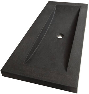 Corestone meubelwastafel 120x5x45.7cm zonder overloop 1 wasbak 2 kraangaten Basalt Antraciet