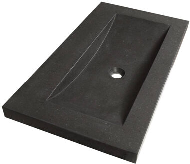 Corestone meubelwastafel 80x5x46cm zonder overloop 1 wasbak 0 kraangaten Basalt Antraciet