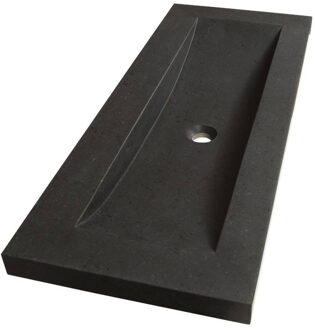 Corestone Small meubelwastafel 100x5x38cm zonder overloop 1 wasbak 0 kraangaten Basalt Antraciet