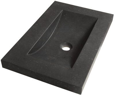 Corestone Small meubelwastafel 60x5x38cm zonder overloop 1 wasbak 1 kraangat Basalt Antraciet