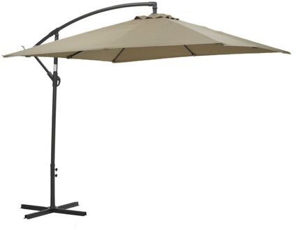 Corfu parasol 250x250 - donker grijs - taupe Bruin