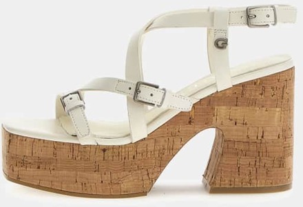 Corke Sandalen Echt Leer Crème - 37