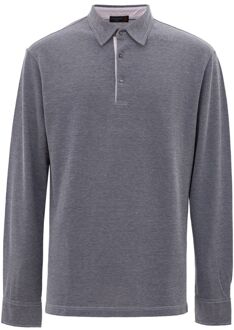 Corneliani Lange Mouwen Polo Shirt Melange Grijs - maat