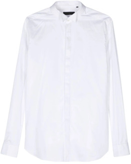 Corneliani Witte Katoenen Poplin Overhemd Corneliani , White , Heren - 2Xl,L,M,4Xl,3Xl