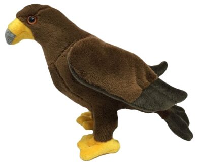 Cornelissen Pluche steenarend knuffel - roofvogels - bruin - 17 cm - Vogel knuffels Multikleur