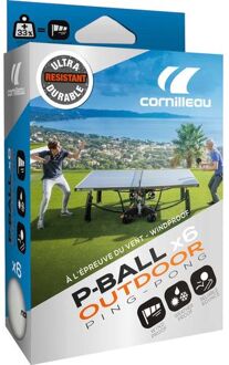 Cornilleau pingpongballen outdoor Ultradurable X6 Wit