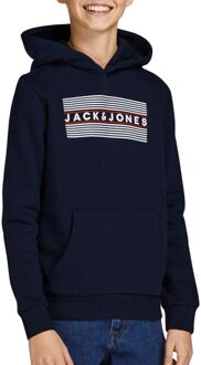 Corp Logo Hoodie Junior donkerblauw - wit - rood - 128