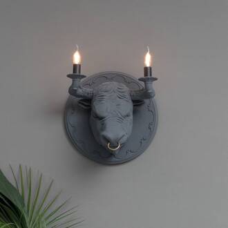 Corrado wandlamp grijs grijs mat, messing