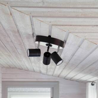 Correct plafondspot 3-lamps mat zwart