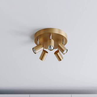 Correct plafondspot 5-lamps mat goud