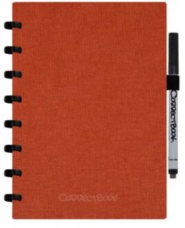 Correctbook Notitieboek Correctbook A5 blanco 40blz linnen rusty red