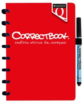 Correctbook Notitieboek correctbook quantore a5 lijn 40blz Rood