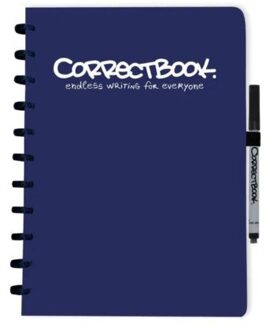 Correctbook Notitieboek Correctbook uitwisbaar en herbruikbaar A4 blanco marine blauw Zwart