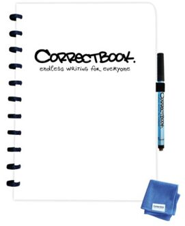 Correctbook Notitieboek Correctbook uitwisbaar en herbruikbaar A4 wit blanco 40blz Zwart