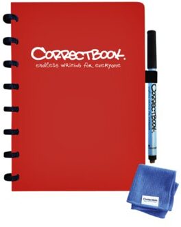 Correctbook Notitieboek Correctbook uitwisbaar en herbruikbaar A5 blauw lijn 40blz Zwart