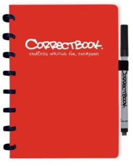 Correctbook Notitieboek Correctbook uitwisbaar en herbruikbaar A5 blauw lijn 40blz Zwart