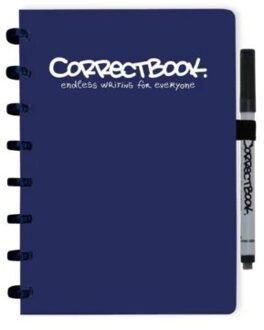 Correctbook Notitieboek Correctbook uitwisbaar en herbruikbaar A5 marine blauw lijn 40blz Zwart