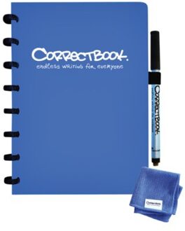 Correctbook Notitieboek Correctbook uitwisbaar en herbruikbaar A5 rood lijn 40blz Zwart