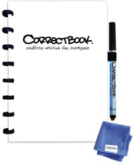Correctbook Notitieboek Correctbook uitwisbaar en herbruikbaar A5 wit blanco 40blz Zwart