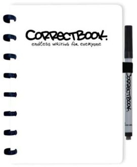 Correctbook Notitieboek Correctbook uitwisbaar en herbruikbaar A5 wit blanco 40blz Zwart