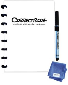 Correctbook Notitieboek Correctbook uitwisbaar en herbruikbaar A5 wit lijn 40blz Zwart