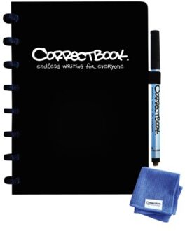 Correctbook Notitieboek Correctbook uitwisbaar en herbruikbaar A5 zwart lijn 40blz
