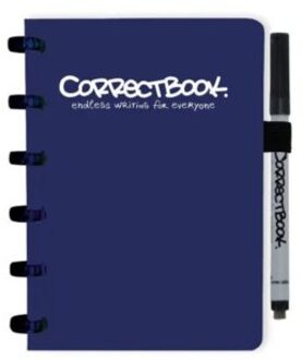 Correctbook Notitieboek Correctbook uitwisbaar en herbruikbaar A6 lijn marine blauw Zwart