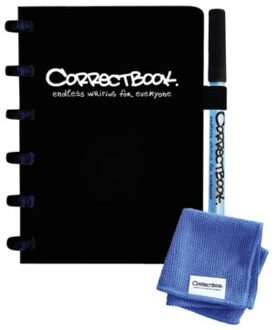 Correctbook Notitieboek Correctbook uitwisbaar en herbruikbaar A6 zwart blanco 40blz