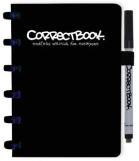 Correctbook Whiteboard notitieblok / schrift - Correctbook -  A6 - Gelijnd - Zwart