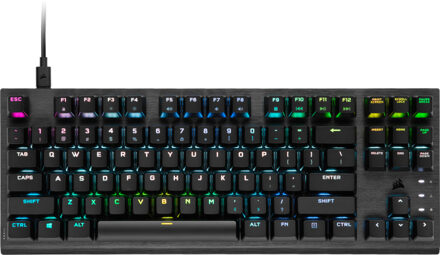 Corsair K60 PRO TKL RGB Optical-Mechanical Gaming Keyboard - US Qwerty - Backlit RGB LED - Corsiar OPX - Black