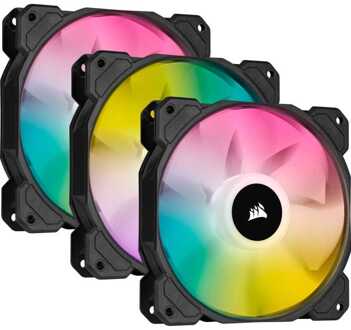 Corsair SP Series SP120 RGB ELITE 120mm RGB LEDFan with AirGuide Triple Pack with Lighting Node CORE