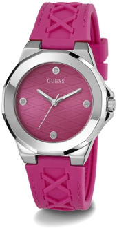 Corset Zwart Roze Zilver Horloge Guess , Pink , Dames - ONE Size