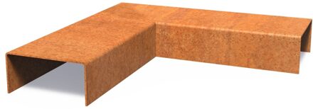 Cortenstaal overzetprofiel (10,4cm.) binnen/buitenhoek 30x30x5cm.