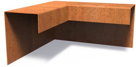 Cortenstaal overzetprofiel (10,4cm.) buitenhoek 30x30x15cm.