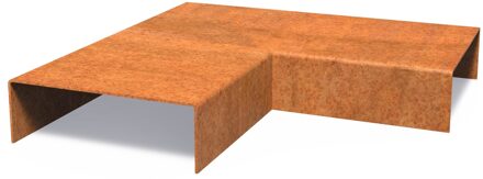 Cortenstaal overzetprofiel (15,4cm.) binnen/buitenhoek 30x30x5cm.