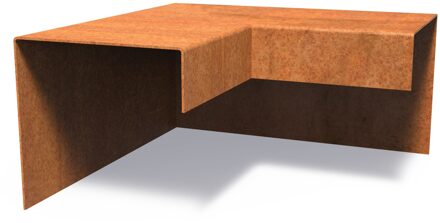 Cortenstaal overzetprofiel (15,4cm.) buitenhoek 30x30x15cm.