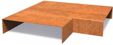 Cortenstaal overzetprofiel (20,4cm.) binnen/buitenhoek 30x30x5cm.