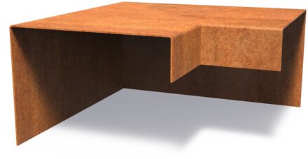 Cortenstaal overzetprofiel (20,4cm.) buitenhoek 30x30x15cm.