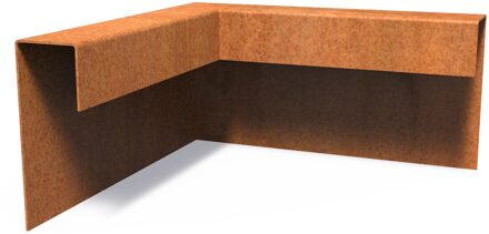 Cortenstaal overzetprofiel (5,4cm.) buitenhoek 30x30x15cm..
