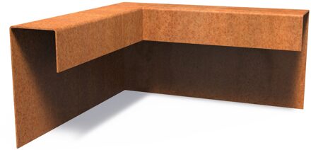 Cortenstaal overzetprofiel (6,4cm.) buitenhoek 30x30x15cm..