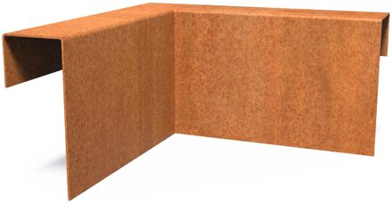 Cortenstaal overzetprofiel (6,4cm.) hoekstuk 30x30x15cm.