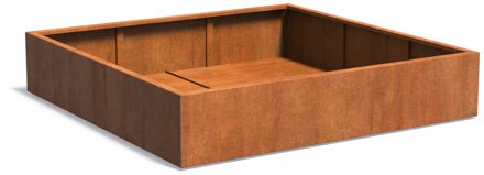 Cortenstaal plantenbak CARREZ 200x200x40cm.