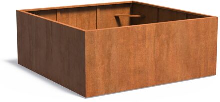 Cortenstaal plantenbak CARREZ 200x200x80cm.