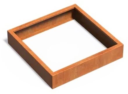 Cortenstaal plantenbak CARREZ zonder bodem 100x100x20cm.