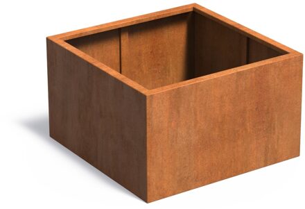 Cortenstaal plantenbak CARREZ zonder bodem 100x100x60cm.
