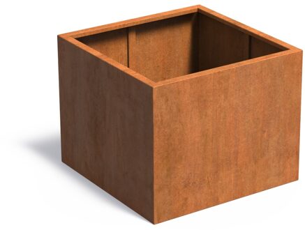 Cortenstaal plantenbak CARREZ zonder bodem 100x100x80cm.