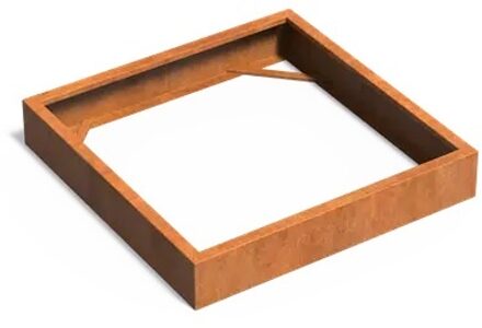 Cortenstaal plantenbak CARREZ zonder bodem 120x120x20cm.