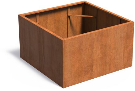 Cortenstaal plantenbak CARREZ zonder bodem 140x140x80cm.
